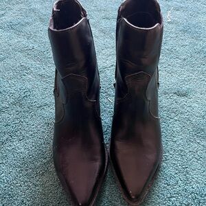 Harveys Black Ankle Booties with Pointed Toe and High Heel